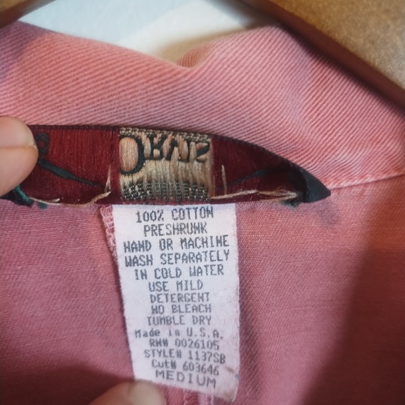 Vintage Orvis Pink 100% Cotton Button Front Shacket Medium Casual Layering - Picture 7 of 7